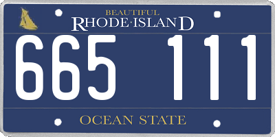 RI license plate 665111