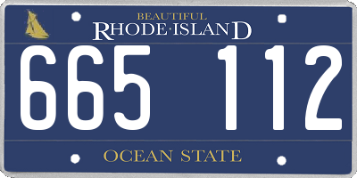RI license plate 665112