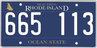 RI license plate 665113