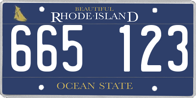 RI license plate 665123