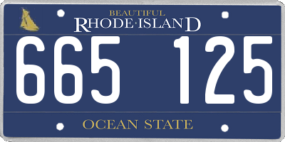 RI license plate 665125