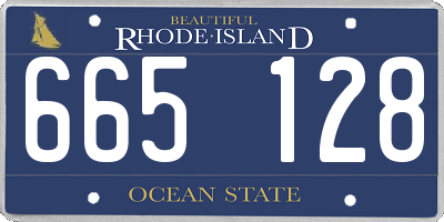 RI license plate 665128