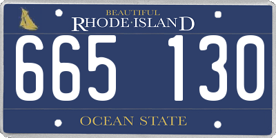 RI license plate 665130