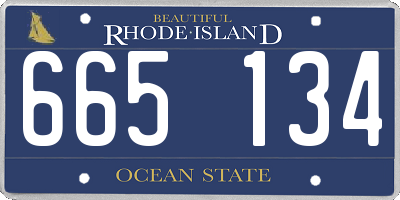 RI license plate 665134