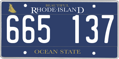RI license plate 665137