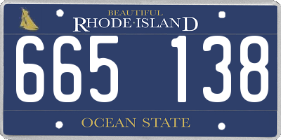 RI license plate 665138