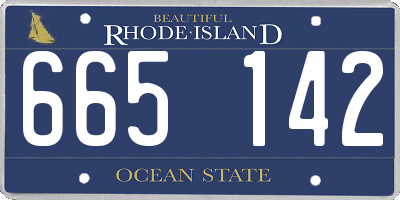 RI license plate 665142