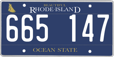 RI license plate 665147