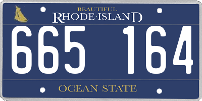 RI license plate 665164