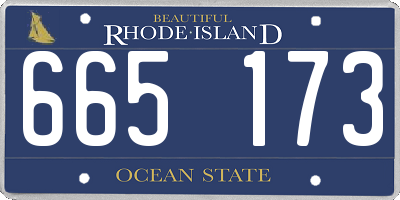 RI license plate 665173