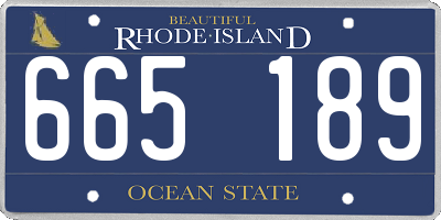 RI license plate 665189