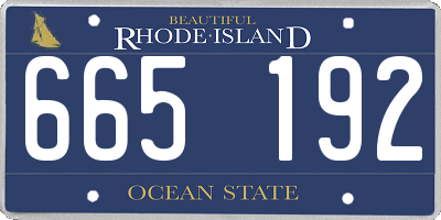 RI license plate 665192
