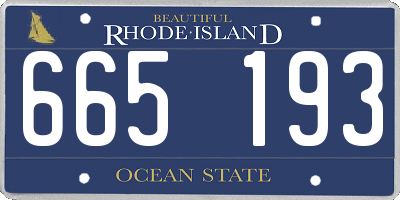 RI license plate 665193