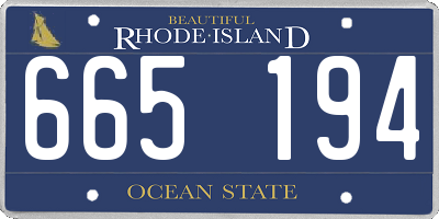 RI license plate 665194