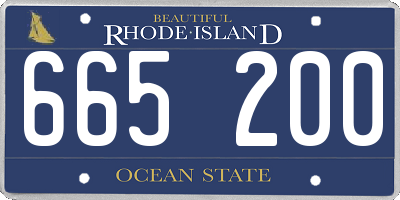 RI license plate 665200