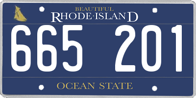 RI license plate 665201