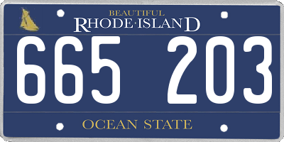 RI license plate 665203
