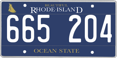 RI license plate 665204