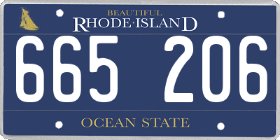 RI license plate 665206
