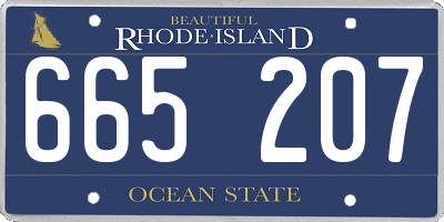 RI license plate 665207