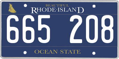 RI license plate 665208