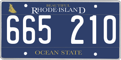 RI license plate 665210