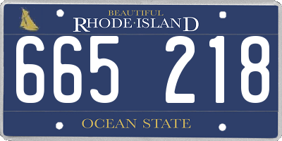 RI license plate 665218