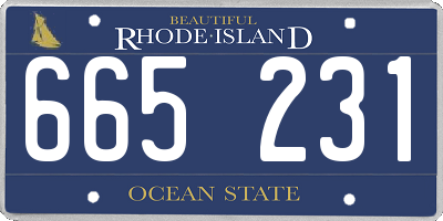 RI license plate 665231