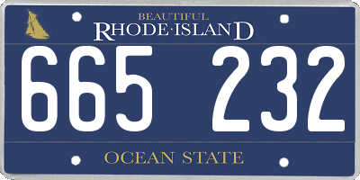 RI license plate 665232
