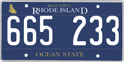 RI license plate 665233