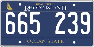 RI license plate 665239