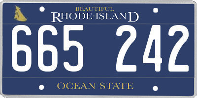 RI license plate 665242