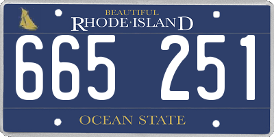 RI license plate 665251