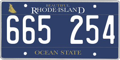 RI license plate 665254