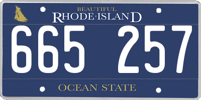 RI license plate 665257
