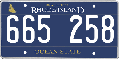 RI license plate 665258