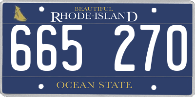 RI license plate 665270