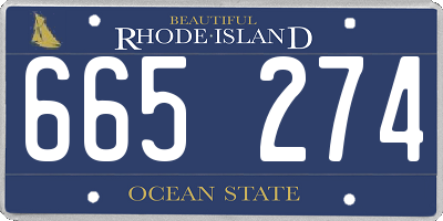 RI license plate 665274