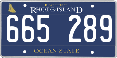 RI license plate 665289