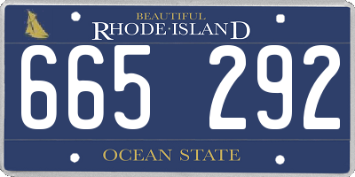 RI license plate 665292