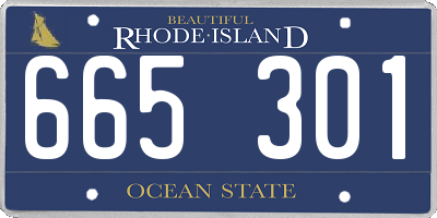 RI license plate 665301