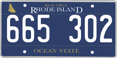 RI license plate 665302