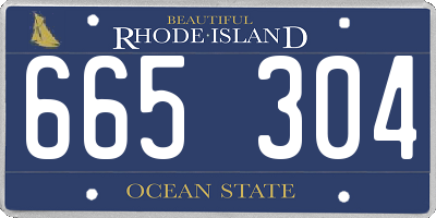 RI license plate 665304