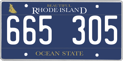 RI license plate 665305