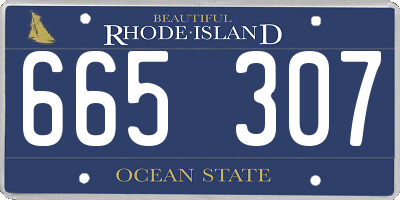 RI license plate 665307