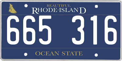 RI license plate 665316