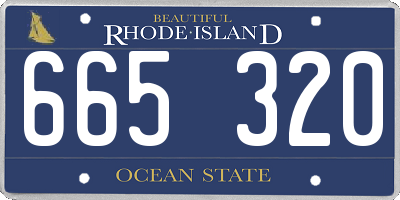 RI license plate 665320