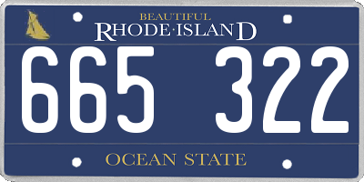 RI license plate 665322