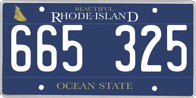 RI license plate 665325