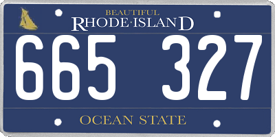 RI license plate 665327